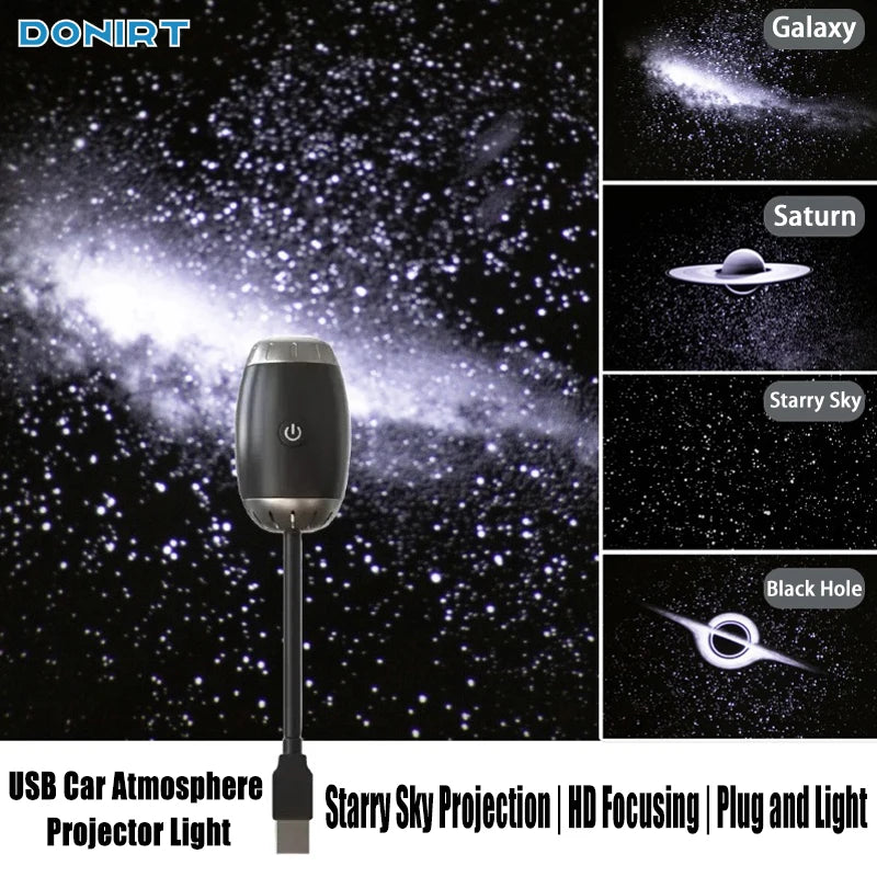 Proyector Galaxy USB con Luz Nocturna – Lámpara LED de Estrellas para Ambiente