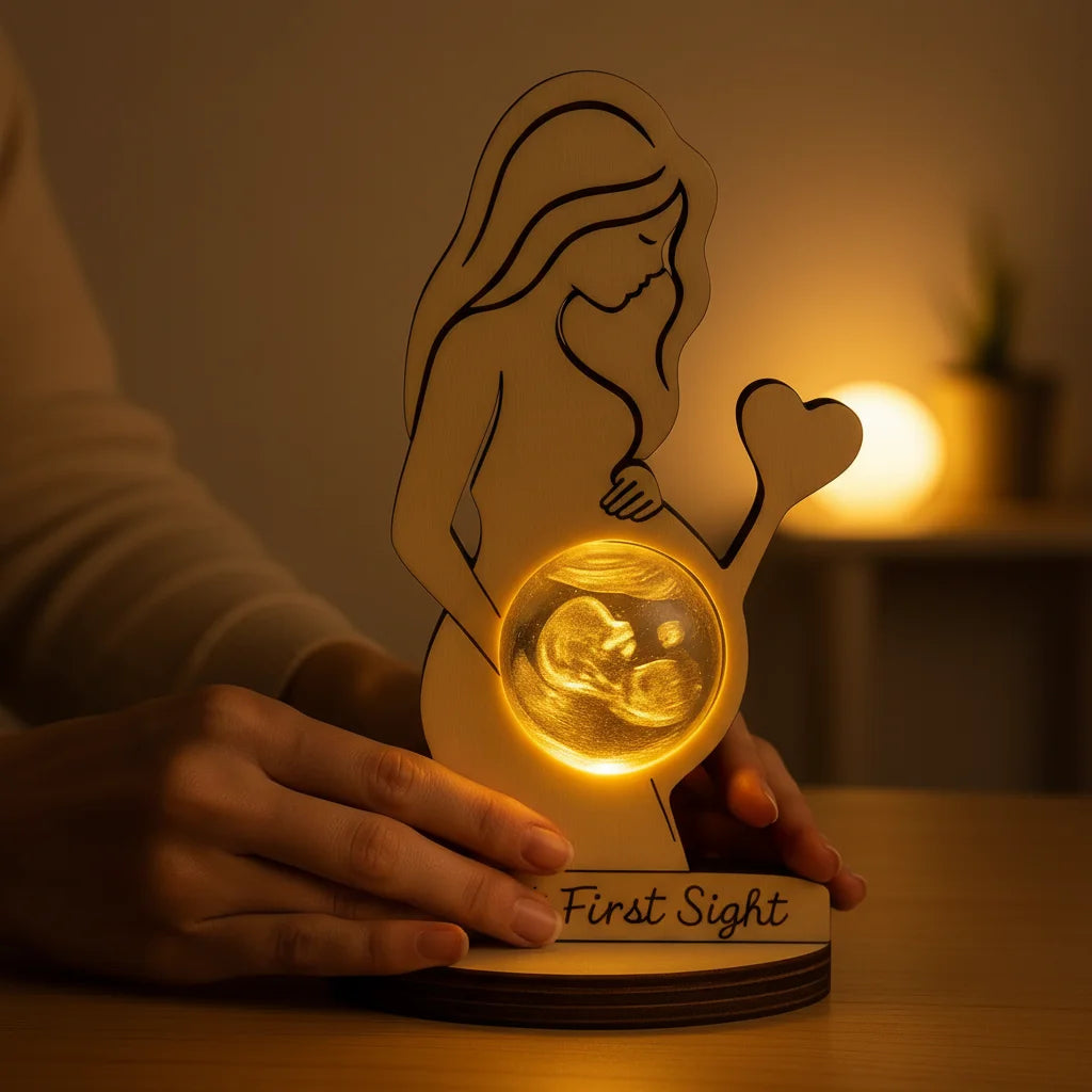 Lámpara de noche acrílica personalizada con imagen de ecografía, regalo para futuras mamás y padres, decoración de dormitorio.