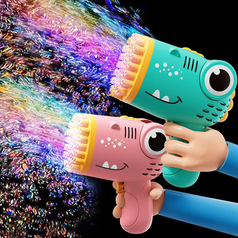 Pistola de Burbujas Dino™ | 40 Salidas Automáticas para Niños