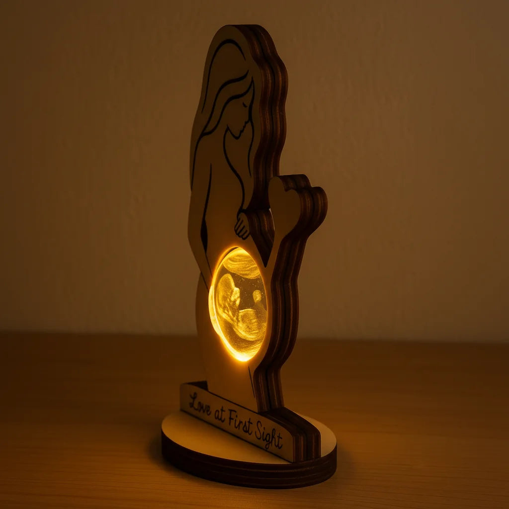 Lámpara de noche acrílica personalizada con imagen de ecografía, regalo para futuras mamás y padres, decoración de dormitorio.