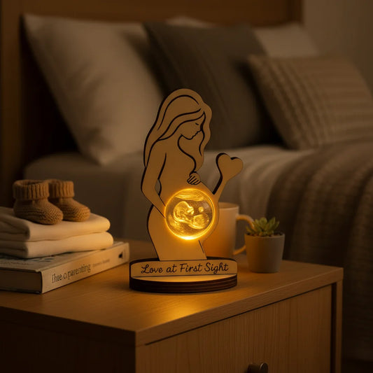 Lámpara de noche acrílica personalizada con imagen de ecografía, regalo para futuras mamás y padres, decoración de dormitorio.
