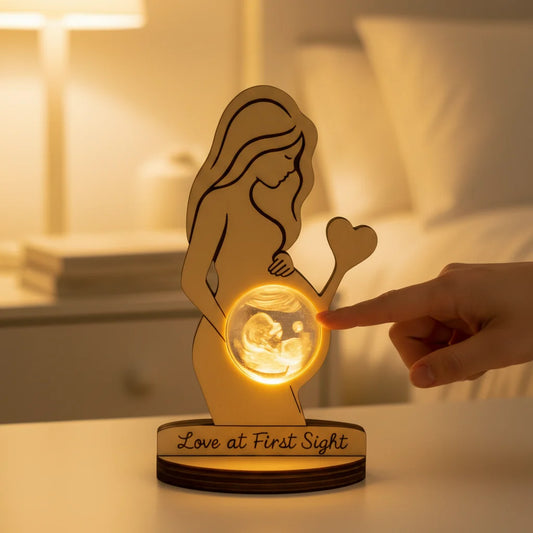 Lámpara de noche acrílica personalizada con imagen de ecografía, regalo para futuras mamás y padres, decoración de dormitorio.
